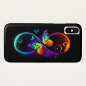 Lebhafte Unendlichkeit mit Regenbogenschmetterling Case-Mate iPhone Hülle (Rückseite (Horizontal))