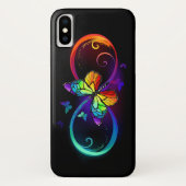 Lebhafte Unendlichkeit mit Regenbogenschmetterling Case-Mate iPhone Hülle (Rückseite)