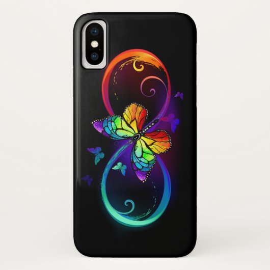 Lebhafte Unendlichkeit mit Regenbogenschmetterling Case-Mate iPhone Hülle (Rückseite)