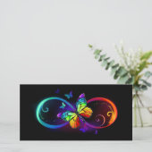 Lebhafte Unendlichkeit mit Regenbogenschmetterling Dankeskarte (Stehend Vorderseite)