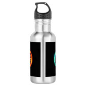 Lebhafte Unendlichkeit mit Regenbogenschmetterling Edelstahlflasche (Rückseite)