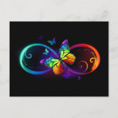 Lebhafte Unendlichkeit mit Regenbogenschmetterling Einladungspostkarte (Vorderseite)