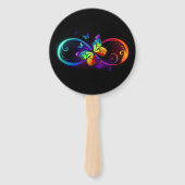 Lebhafte Unendlichkeit mit Regenbogenschmetterling Fächer (Vorderseite)