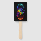 Lebhafte Unendlichkeit mit Regenbogenschmetterling Fächer (Rückseite)