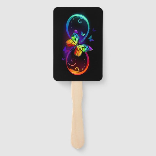 Lebhafte Unendlichkeit mit Regenbogenschmetterling Fächer (Rückseite)