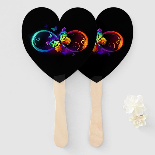 Lebhafte Unendlichkeit mit Regenbogenschmetterling Fächer (Vorne und Hinten)