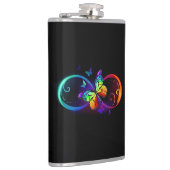 Lebhafte Unendlichkeit mit Regenbogenschmetterling Flachmann (Rechts)