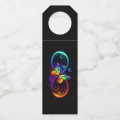 Lebhafte Unendlichkeit mit Regenbogenschmetterling Flaschenanhänger (Vorderseite)
