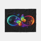 Lebhafte Unendlichkeit mit Regenbogenschmetterling Fleecedecke (Vorderseite (Horizontal))