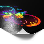 Lebhafte Unendlichkeit mit Regenbogenschmetterling Fotodruck (Ecke)