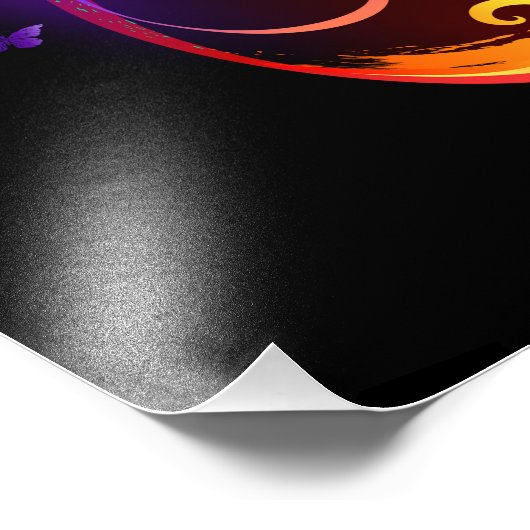 Lebhafte Unendlichkeit mit Regenbogenschmetterling Fotodruck (Ecke)