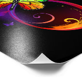 Lebhafte Unendlichkeit mit Regenbogenschmetterling Fotodruck (Ecke)