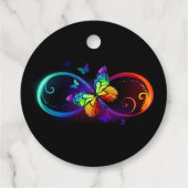 Lebhafte Unendlichkeit mit Regenbogenschmetterling Geschenkanhänger (Rückseite)