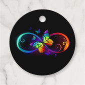 Lebhafte Unendlichkeit mit Regenbogenschmetterling Geschenkanhänger (Vorderseite)