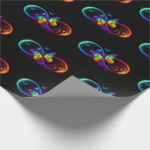 Lebhafte Unendlichkeit mit Regenbogenschmetterling Geschenkpapier (Ecke)