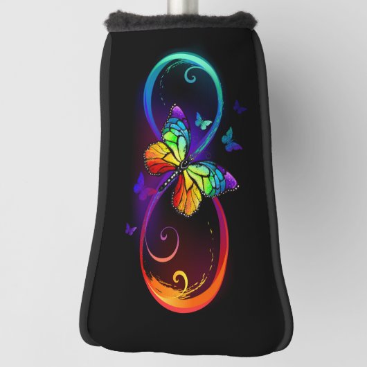 Lebhafte Unendlichkeit mit Regenbogenschmetterling Golf Headcover (Rotieren 90)