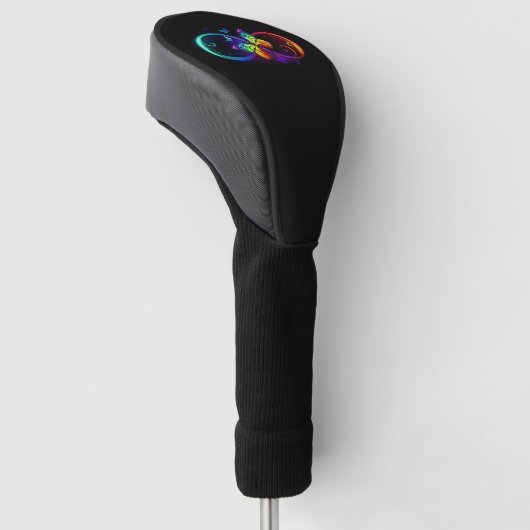 Lebhafte Unendlichkeit mit Regenbogenschmetterling Golf Headcover (angewinkelt)
