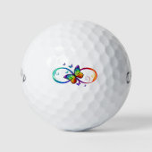 Lebhafte Unendlichkeit mit Regenbogenschmetterling Golfball (Vorderseite)