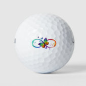 Lebhafte Unendlichkeit mit Regenbogenschmetterling Golfball (Vorderseite)