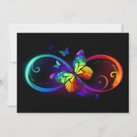 Lebhafte Unendlichkeit mit Regenbogenschmetterling