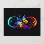 Lebhafte Unendlichkeit mit Regenbogenschmetterling Hinweiskarte (Vorderseite)