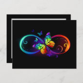 Lebhafte Unendlichkeit mit Regenbogenschmetterling Hinweiskarte (Vorne/Hinten)
