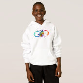 Lebhafte Unendlichkeit mit Regenbogenschmetterling Hoodie (Vorne ganz)