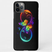 Lebhafte Unendlichkeit mit Regenbogenschmetterling iPhone Hülle (Rückseite)