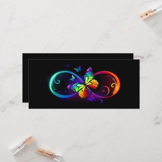 Lebhafte Unendlichkeit mit Regenbogenschmetterling Karte (Vorderseite/Rückseite Beispiel)