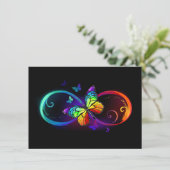 Lebhafte Unendlichkeit mit Regenbogenschmetterling Karte (Stehend Vorderseite)