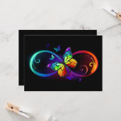 Lebhafte Unendlichkeit mit Regenbogenschmetterling Karte (Vorderseite/Rückseite Beispiel)