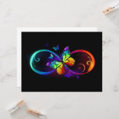 Lebhafte Unendlichkeit mit Regenbogenschmetterling Karte (Vorderseite/Rückseite Beispiel)