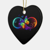 Lebhafte Unendlichkeit mit Regenbogenschmetterling Keramik Ornament (Links)