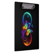 Lebhafte Unendlichkeit mit Regenbogenschmetterling Klemmbrett (Rechts)