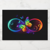 Lebhafte Unendlichkeit mit Regenbogenschmetterling Lebensmitteletikett (Einzelnes Label)