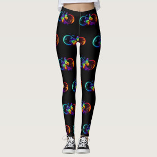 Lebhafte Unendlichkeit mit Regenbogenschmetterling Leggings