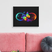 Lebhafte Unendlichkeit mit Regenbogenschmetterling Leinwanddruck (Insitu (Wohnzimmer))