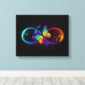 Lebhafte Unendlichkeit mit Regenbogenschmetterling Leinwanddruck (Insitu (Holzboden))