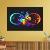 Lebhafte Unendlichkeit mit Regenbogenschmetterling Leinwanddruck (Insitu (Wohnzimmer))