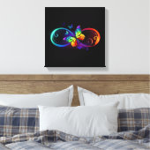 Lebhafte Unendlichkeit mit Regenbogenschmetterling Leinwanddruck (Insitu (Schlafzimmer))