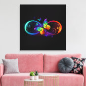 Lebhafte Unendlichkeit mit Regenbogenschmetterling Leinwanddruck (Insitu (Wohnzimmer))