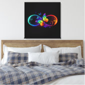 Lebhafte Unendlichkeit mit Regenbogenschmetterling Leinwanddruck (Insitu (Schlafzimmer))