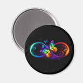 Lebhafte Unendlichkeit mit Regenbogenschmetterling Magnet (Vorderseite/Rückseite)