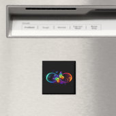 Lebhafte Unendlichkeit mit Regenbogenschmetterling Magnet (In Situ (Geschirrspüler))