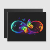 Lebhafte Unendlichkeit mit Regenbogenschmetterling Magneteinladung (Vorne/Hinten)