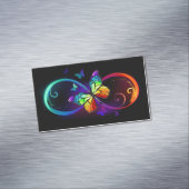 Lebhafte Unendlichkeit mit Regenbogenschmetterling Magnetische Visitenkarte (Beispiel)