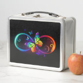 Lebhafte Unendlichkeit mit Regenbogenschmetterling Metall Brotdose (Beispiel)