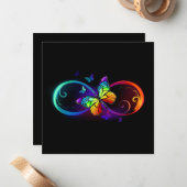 Lebhafte Unendlichkeit mit Regenbogenschmetterling Mitteilungskarte (Vorderseite/Rückseite Beispiel)