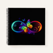 Lebhafte Unendlichkeit mit Regenbogenschmetterling Notizblock (Vorderseite)
