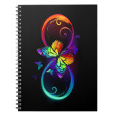 Lebhafte Unendlichkeit mit Regenbogenschmetterling Notizblock (Vorderseite)